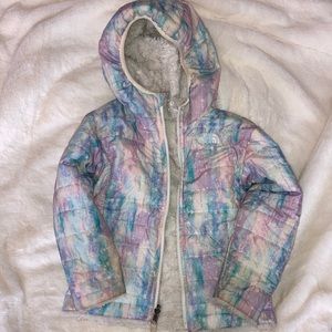 The North Face Toddler size 4T reversible moss bud hooded jacket!
